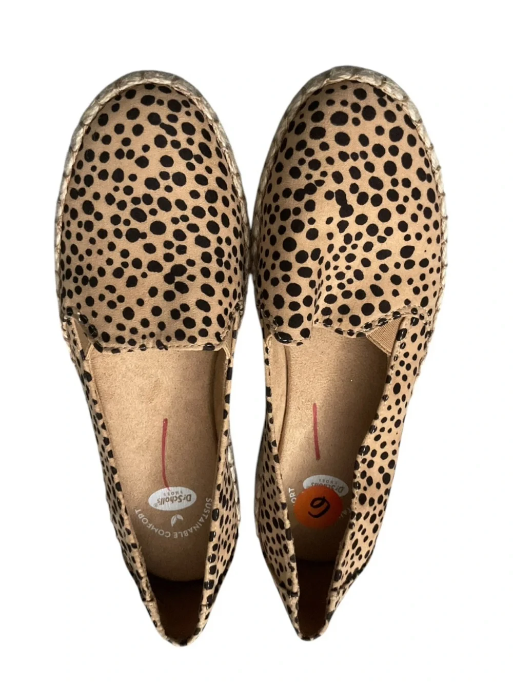 Dr. Scholl's Tan Espadrilles with Black Cheetah Spots